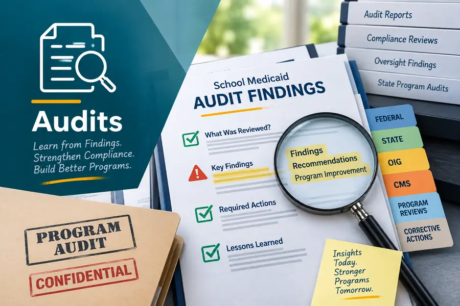 School Medicaid audit reports, findings and compliance reviews